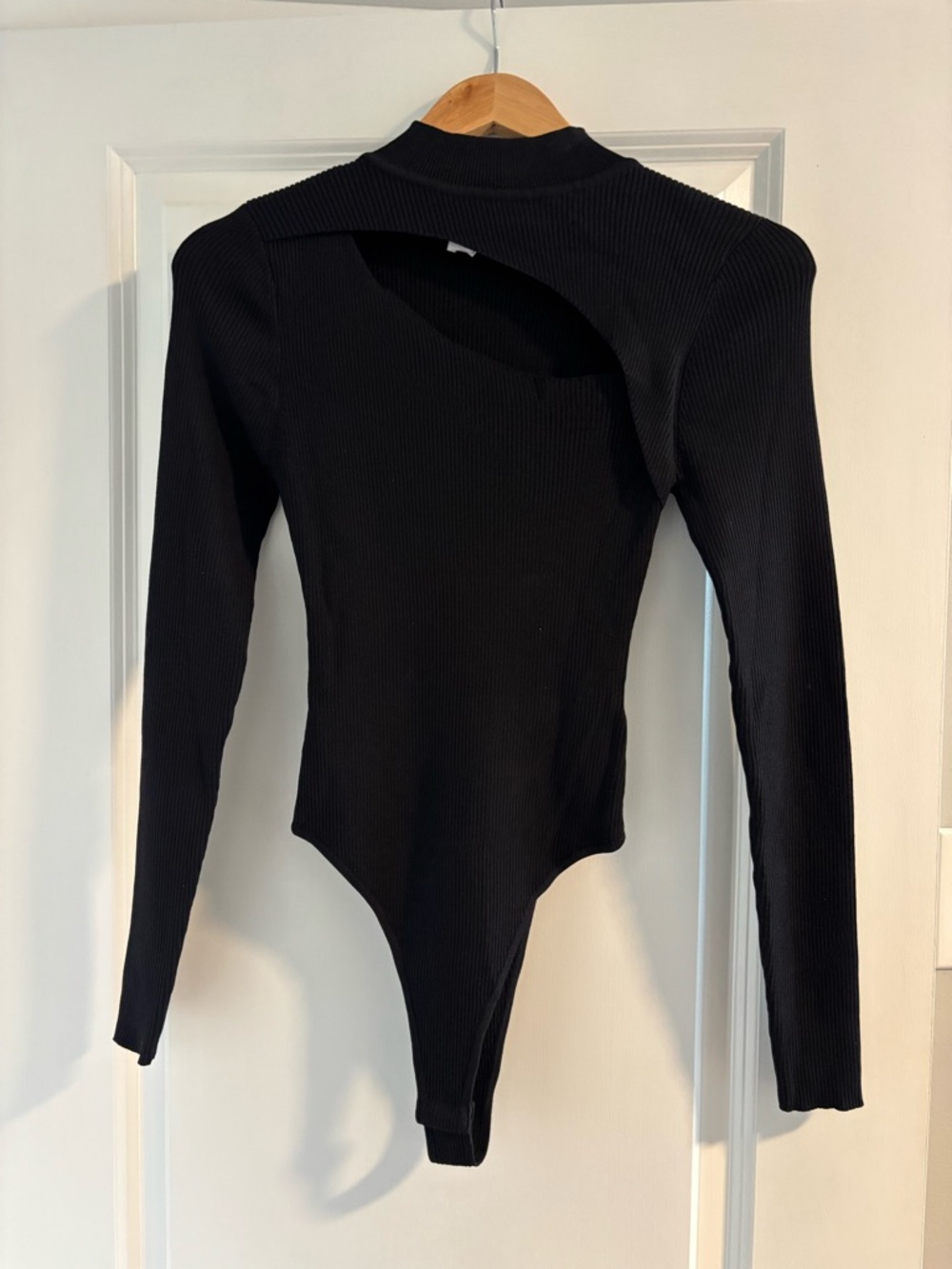 Black Long-Sleeve Cut Out Bodysuit